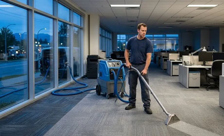 After hours office carpet cleaning service in Langley BC commercial space