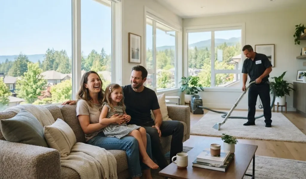 Professional cleaning improving indoor air quality in Langley BC family home
