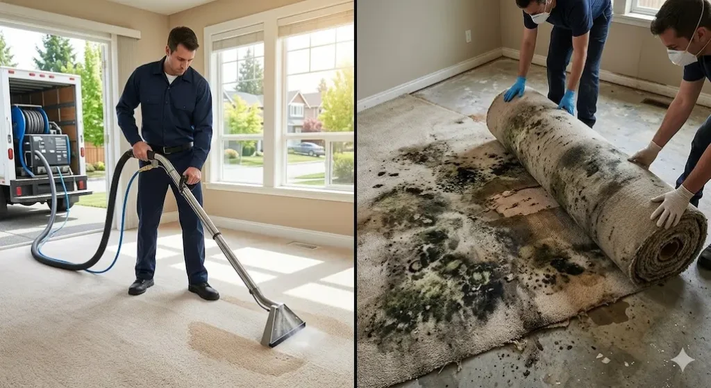 professional carpet cleaning after water damage Langley BC Prime Carpets Clean restoration service