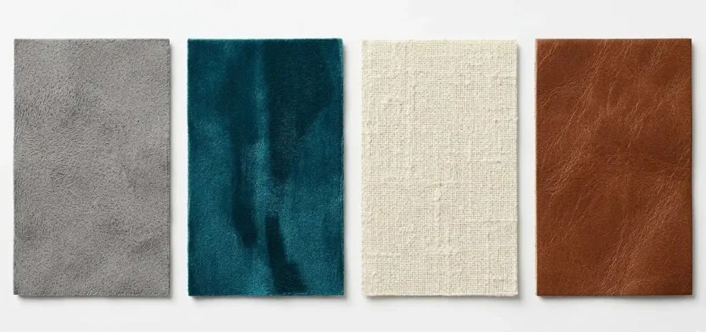 different sofa fabric types requiring specialist sofa cleaning Langley BC including microfibre velvet linen and leather